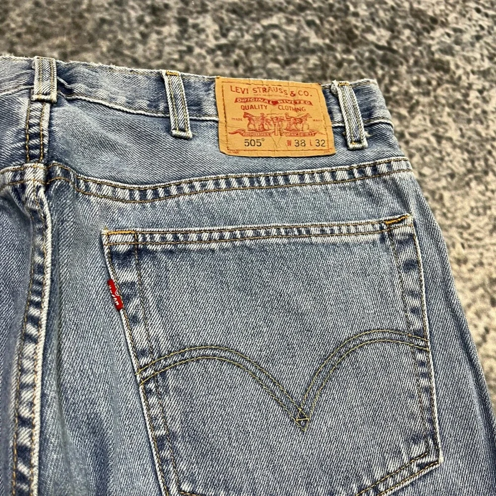 Levi's 505 Regular Fit Jeans Mens‎ 36x32 Light Blue Denim Vintage Y2K